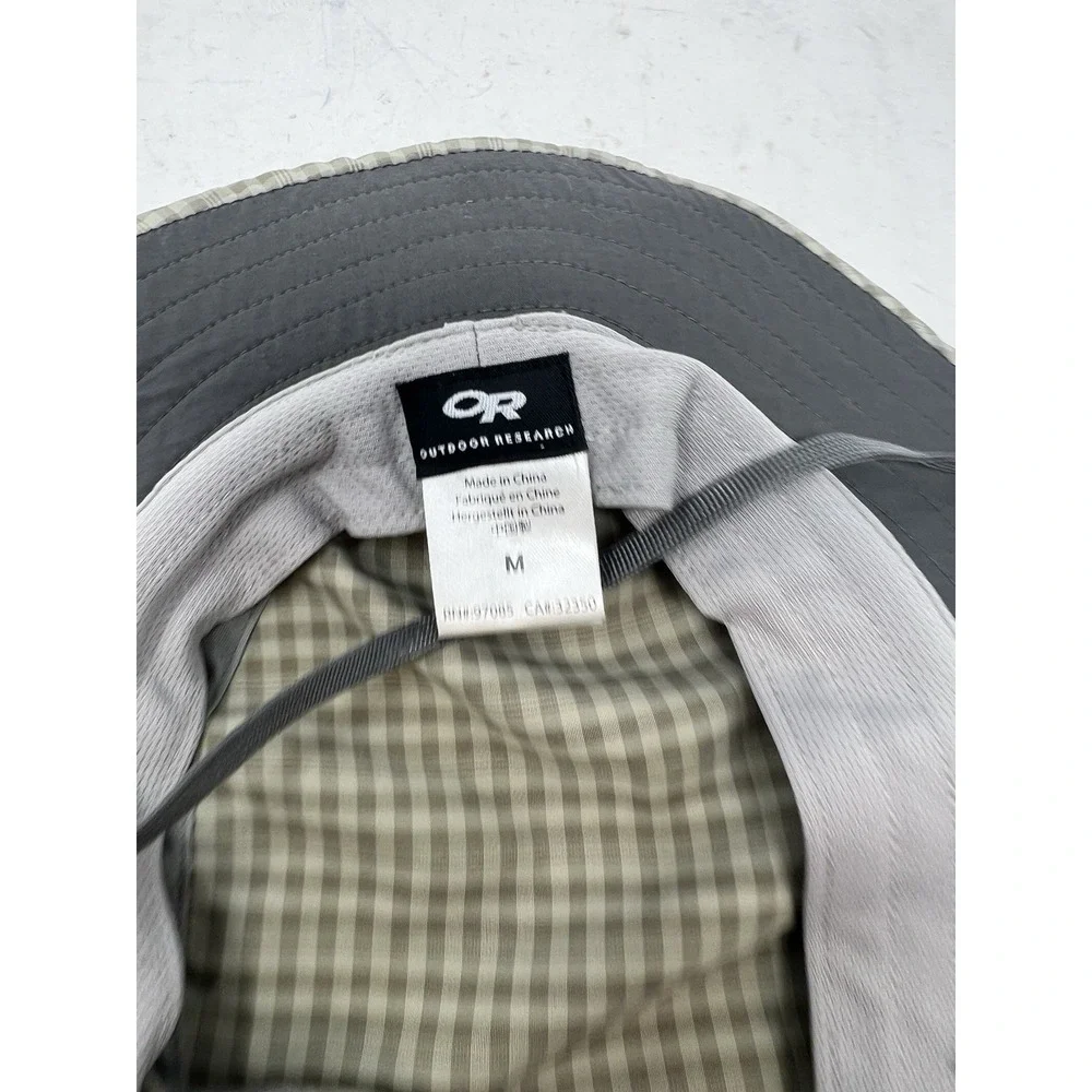 Outdoor Research Sombriolet Booney Sun Hat Gray Plaid M Nylon Adjustable #80615